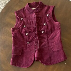 Forever 21 Cotton Burgundy Sleeveless Vest S